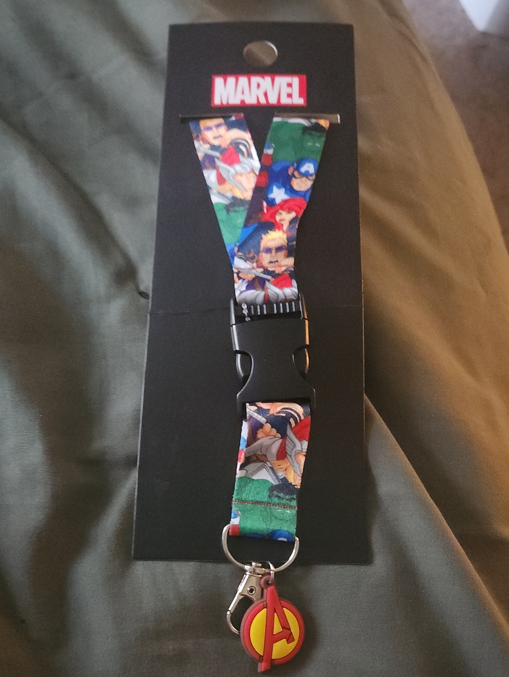 Marvel Kids Avengers Blue, Red, Green Lanyard with Avengers Charm